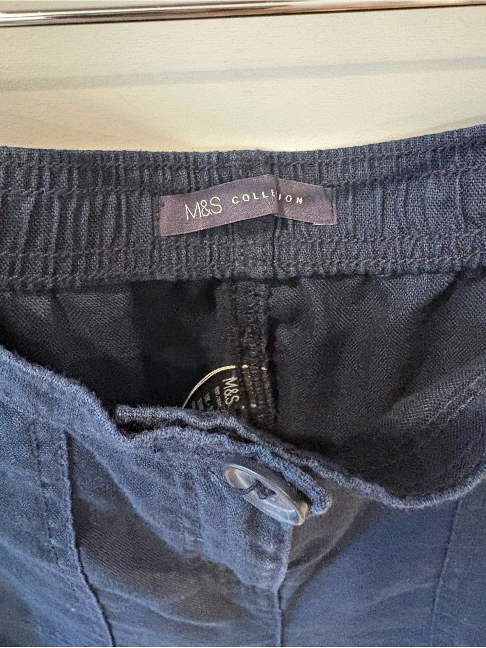 M&S Collection Navy Linen Pants - Picture 3 of 6